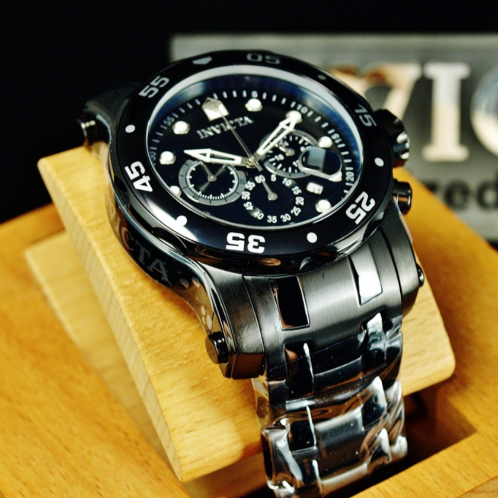 Mens Chronograph Sea Black Dial Obsidian Black Watch